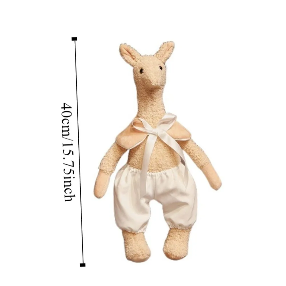 Fluffy Giraffe Plush Toy Handmade Interactive Stuffed Animal Giraffe Doll Collection Soft Children Stuffed Alpaca Doll