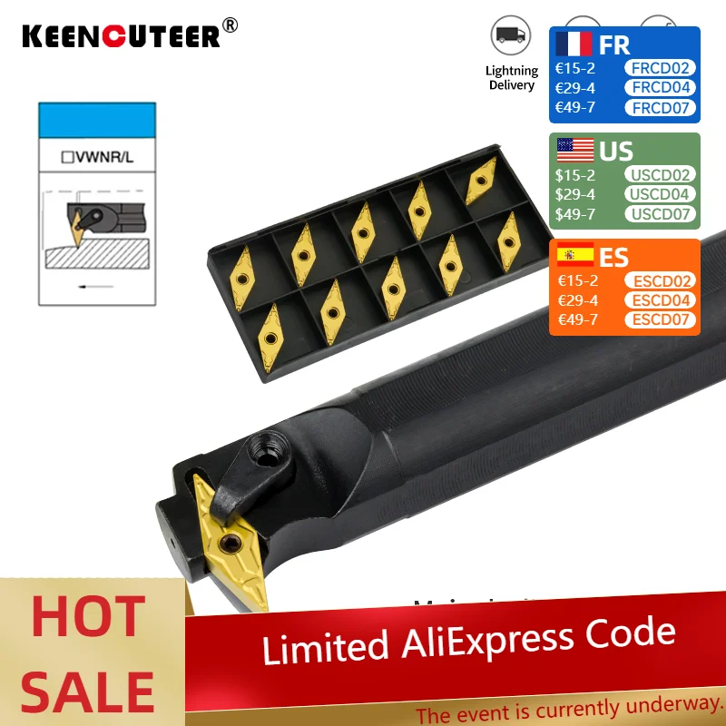 

MVWNR/L S20R-MVWNR16 S25S-MVWNR16 S32T-MVWNR16 Internal Turning Tool Holder VNMG Carbide Inserts Lathe Bar CNC Cutting Tools