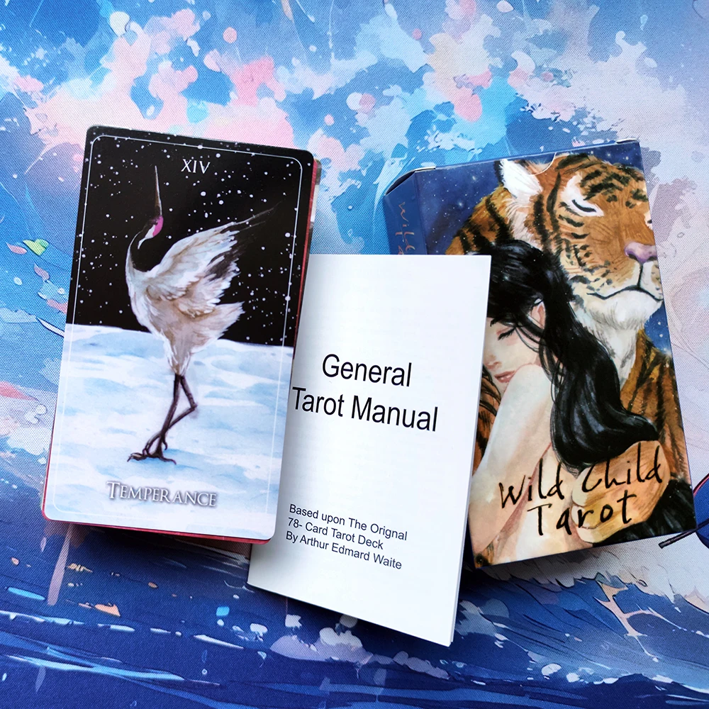 12CM×7CM Wild Child Divination Tarot with Guide Book 78 Tarot Deck Telling Game for Beginners and Experts