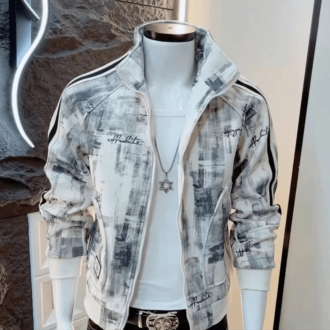 

Faionable Men's Open Cardigan Zipper Jaet Casual Versatile Sli Autumn Top Youth ular Long Sve Color Windb...