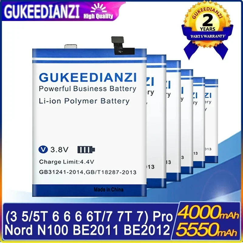 GUKEEDIANZI Battery BLP657  for OnePlus  3 Three 5/5T 6 OnePlus6 One Plus 6 6T/7 7T 7 Pro Nord N100 BE2011 BE2012 Batteria