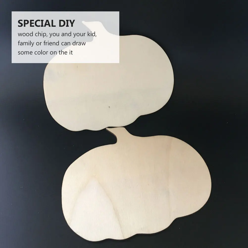 3 قطع من ألواح تزيين على شكل يقطين، ملصق خشبي غير مكتمل، قرع فارغ للأطفال #6