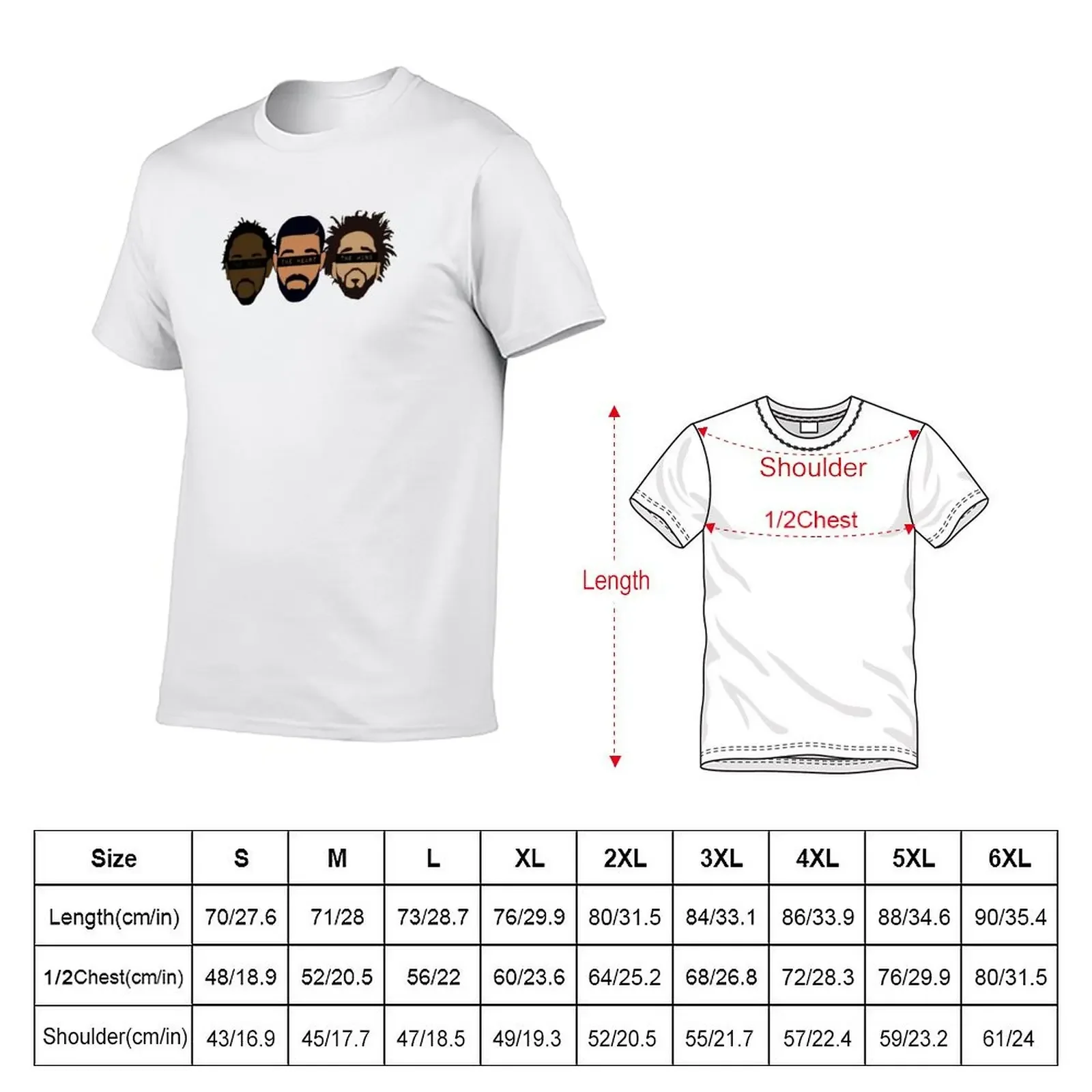 Drake, Kendrick, J Cole - Heart, Mind, Soul T-Shirt aesthetic clothes baggy shirts Men's clothing