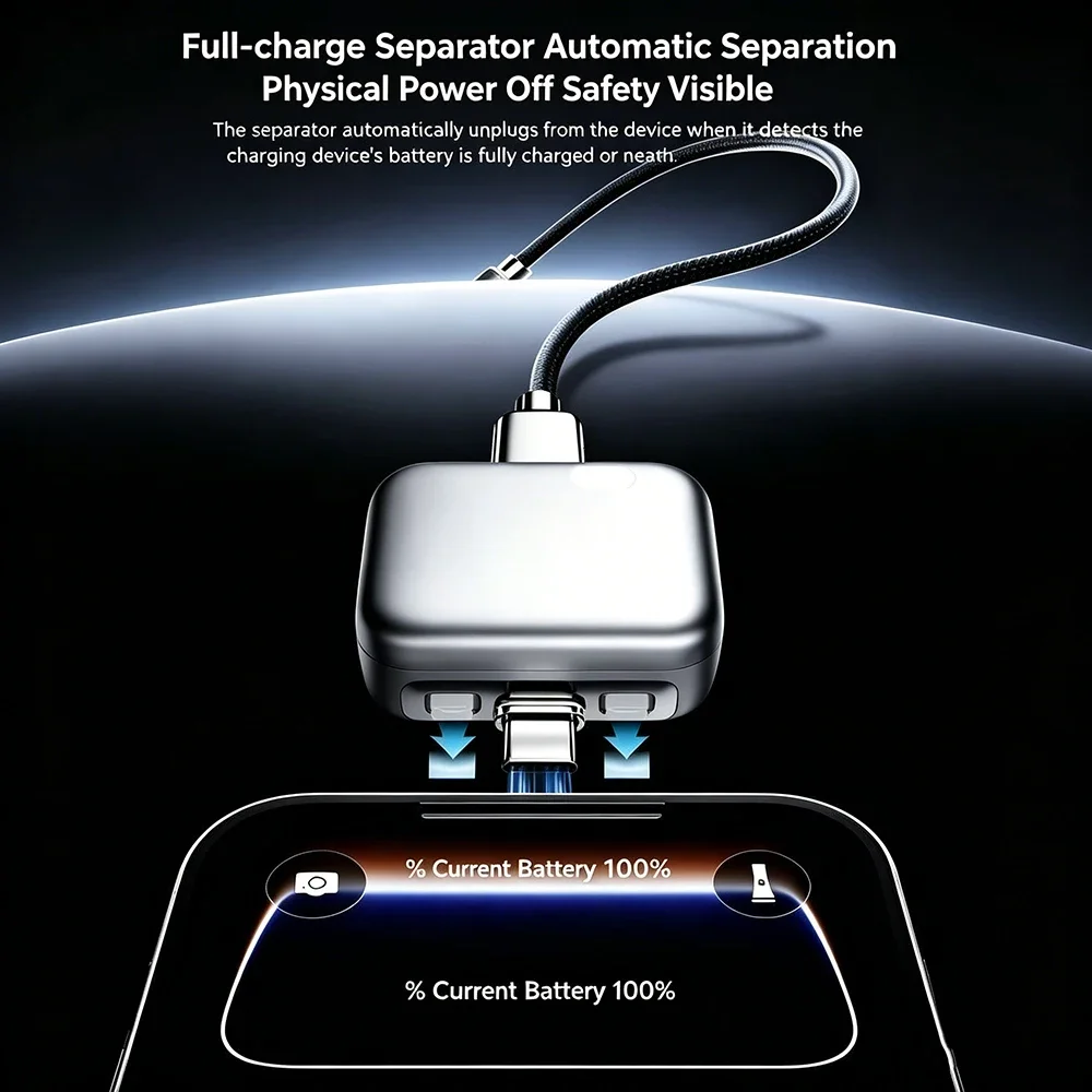 Intelligence Full Charge Auto-Disconnect Charging Adapter 140W Fast Charge Safety Separator Automatically for Type-C Devices