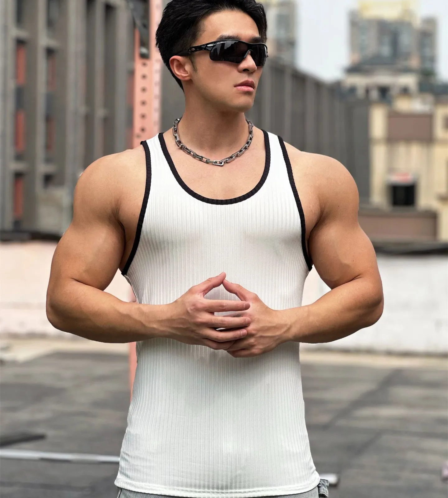 2024 Summer New Men\'s Fitness Vest Men Tank top Male Gym Training Running Casual Sports Sleeveless T-shirt