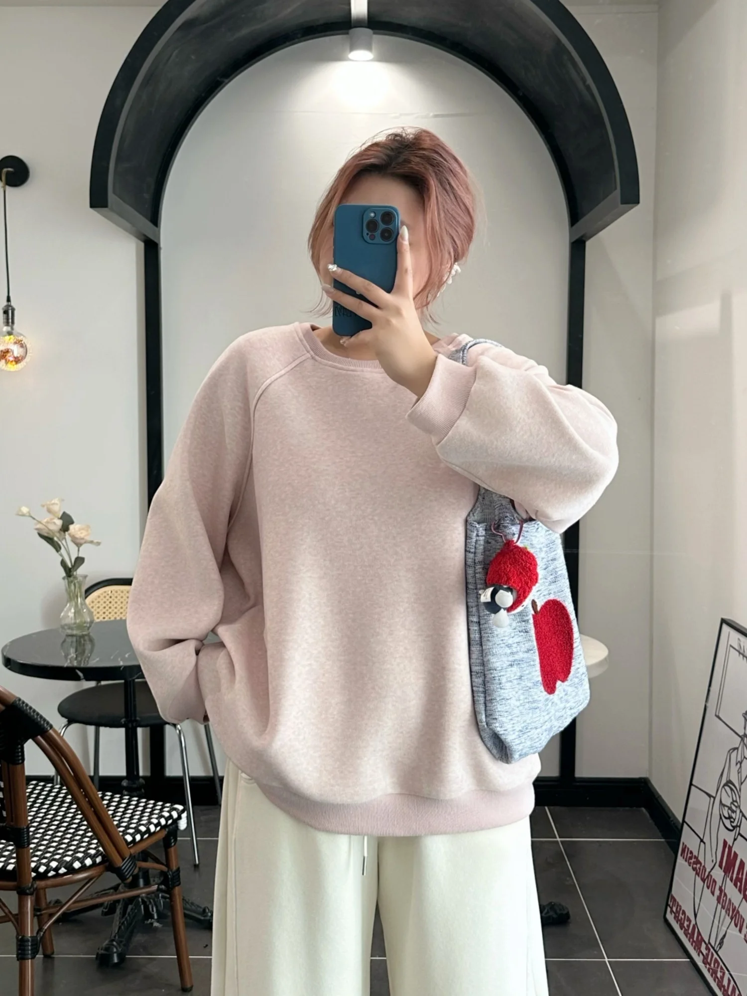 

plus Size Women's Fleece Lined Sweatshirt Thickened Autumn Winter New Style Korean Version Casual Super Slimming Commute Wind