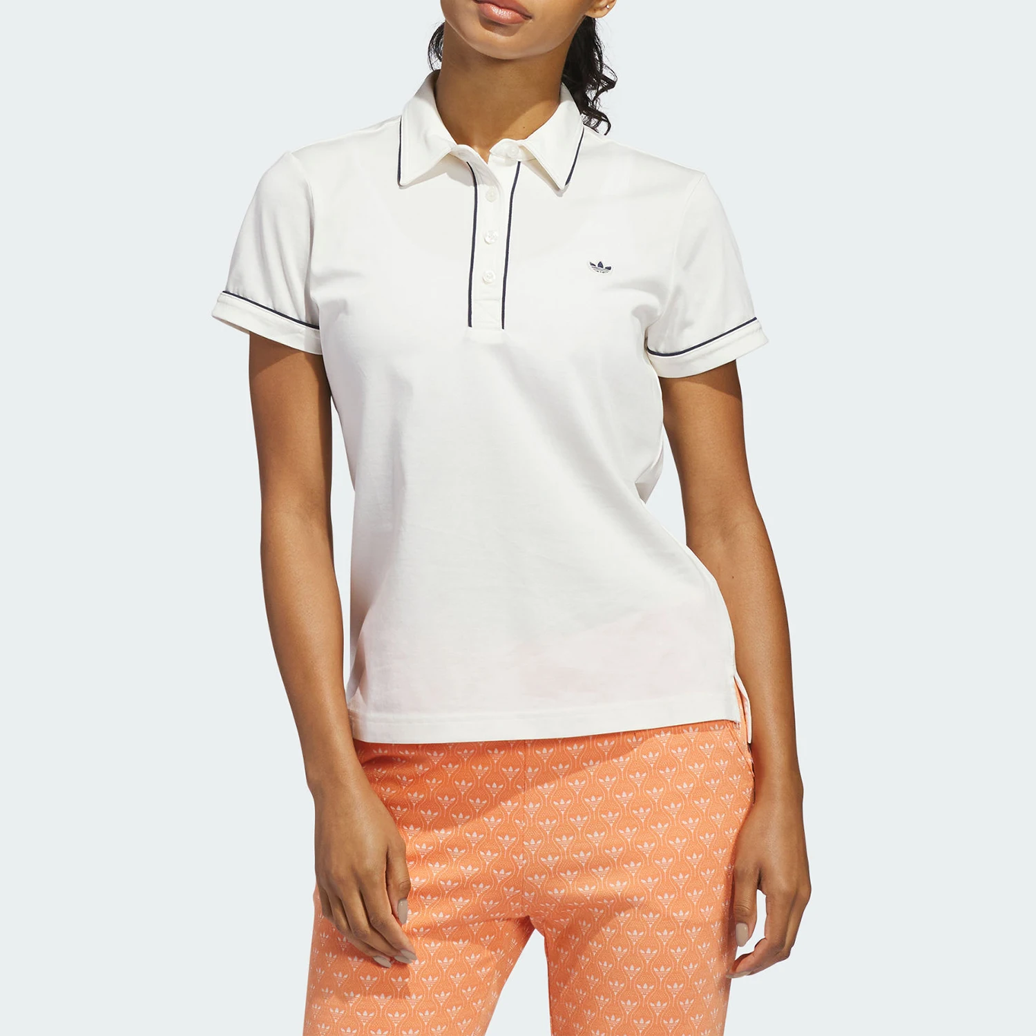 Adidas genuine Solid women's knitted sports short sleeved polo shirt KB8598