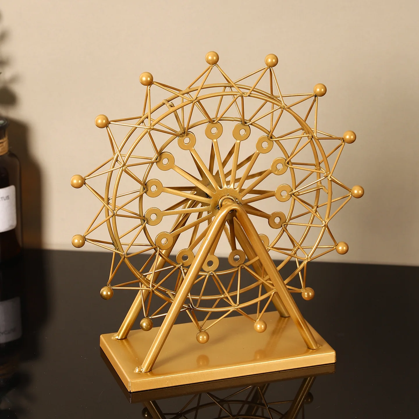 Light luxury iron art Ferris wheel model decoration ornament hotel living room office soft decoration creative birthday gift