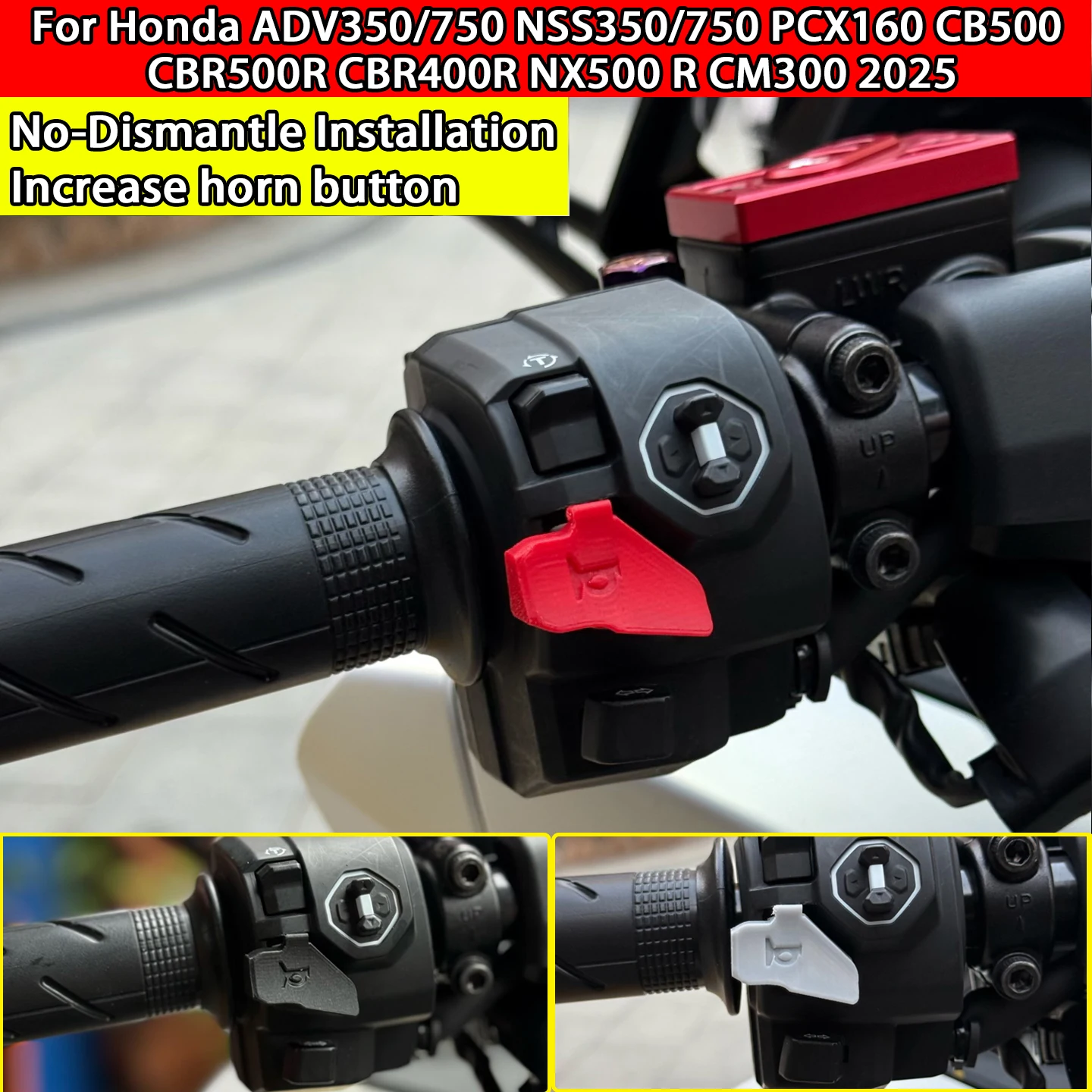 For HONDA ADV350 NSS350 NSS750 XADV750 PCX160 CB500 NX400 2025 Motorcycle modification horn button amplifier without disassembly