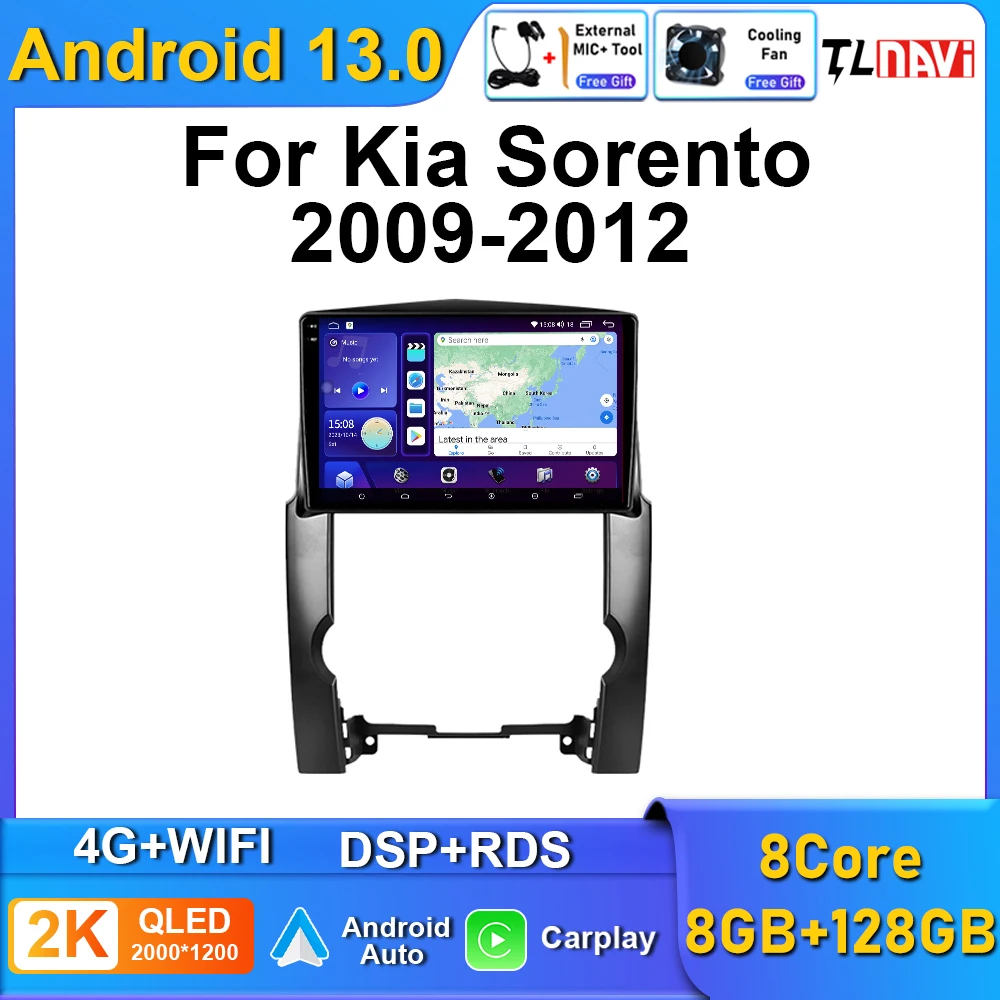 For KIA Sorento 2 XM Sedan 2009 2010 2011 2012 Carplay Multimedia Video Player Navigation Stereo Car Radio GPS Android Auto