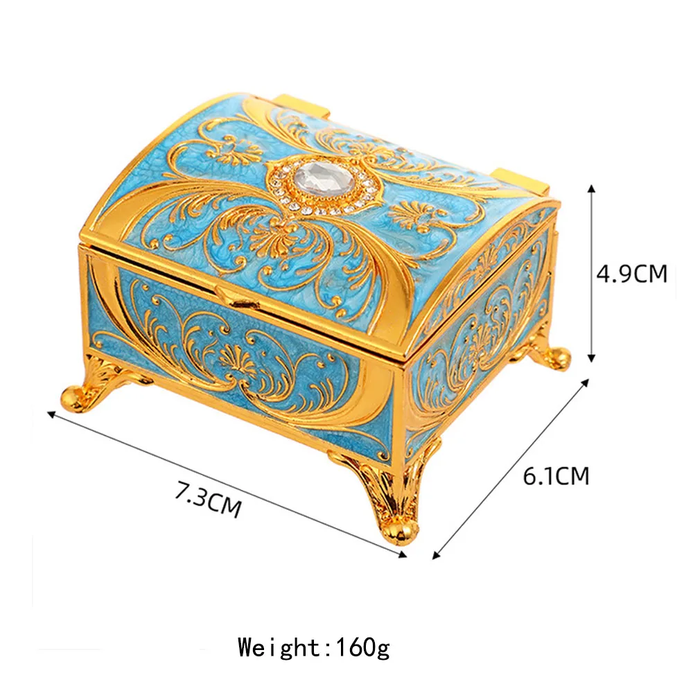 Vintage Jewelry Box Trinket Box Organizer Rectangular Treasure Chest Box Jewelry Decorative Box Sweet Gift for Ladies