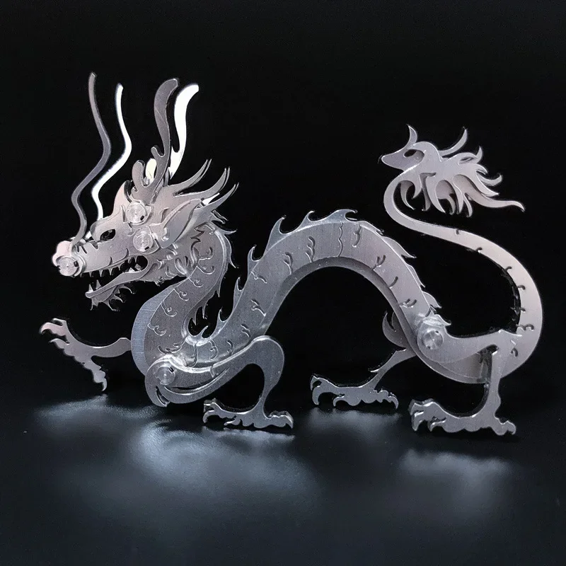 

3D Puzzle Dragon Model Kit Metal jigsaw Mechanical Chinese Loong Models DIY Assembly Animals Toys for Boys Adults