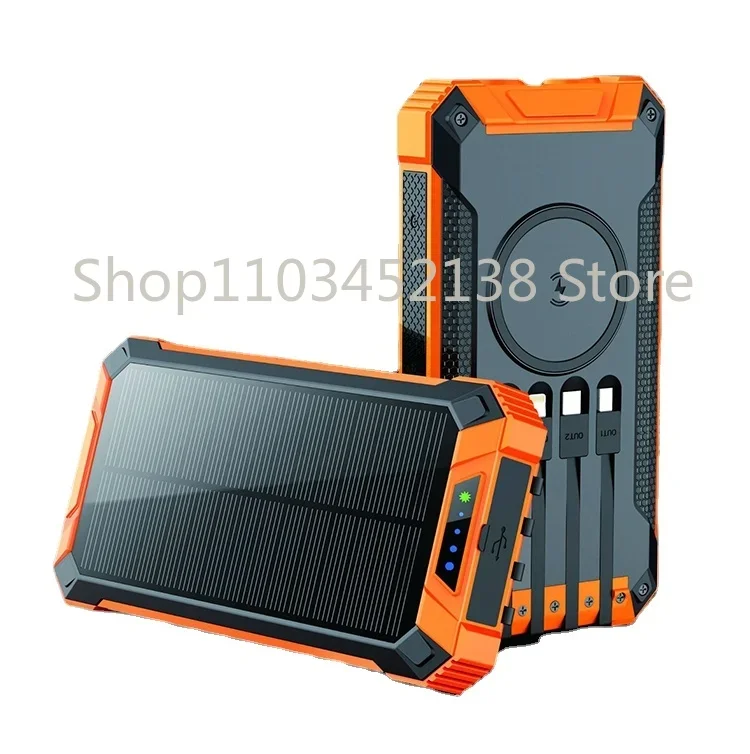 Best Seller Power Bank Solar Waterproof 20000mah Type C Port Folding Solar Power Bank with Wireless Charging