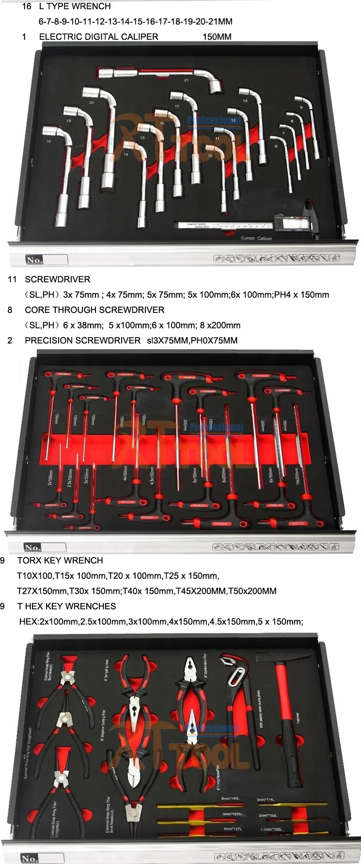 270pc Car Repair Cabinet Tool Set with Trolley case