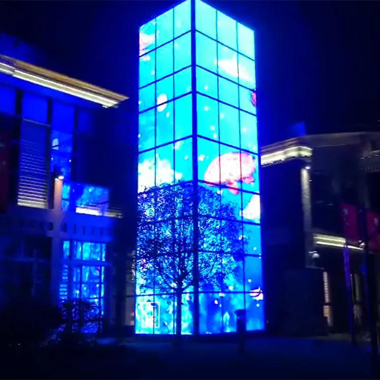 LED Flying Carpet DisplayIn The Window Retail Transparent Display Screen P3.91 Price Yipled HD Media Facade Transparent ScreenVe - view 4