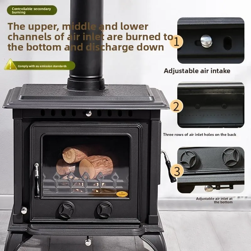 Chimenea SGF para el hogar, chimenea europea de hierro fundido a leña, sentido Premium