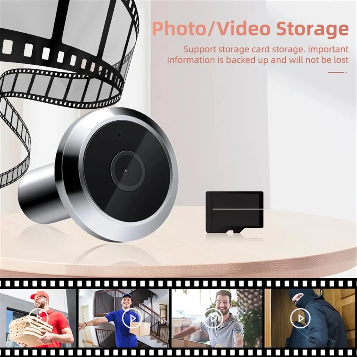 DT77 Tuya Smart Wifi Radar Door Peepholes Camera PIR Motion Detection Video Doorbell Mini Viewer Home