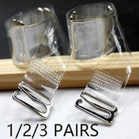 1Pair/2Pairs/3Pairs Metal Buckle Bra Straps Belt Women's Elastic Transparent Silicone Adjustable Invisible Intimates Accessories