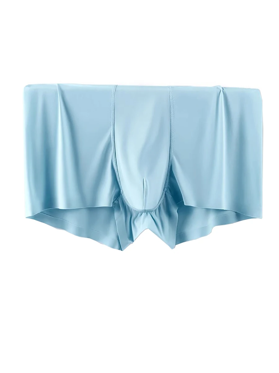 4pcsMen's Ice Silk Underwear Ultra-Thin Breathable Comfortable Boxer Briefs Multiple Blue Gray Colors Fashion Underpants for Men