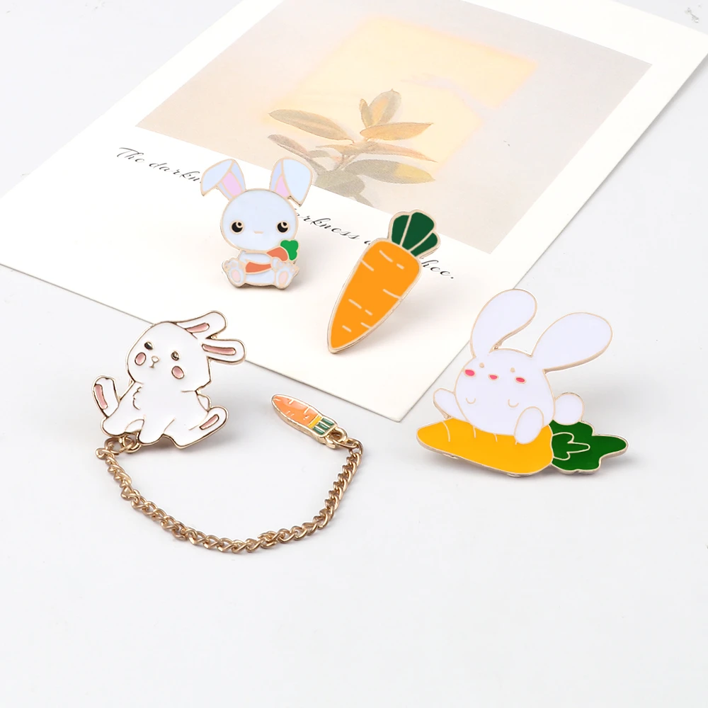 3-5PCS Cartoon Brooch Punk Horror Hell Cute Rabbit Earth Enamel Pins Penguin Polar Bear Photoshop Ps Ai Badges Bag Pin Wholesale view 4
