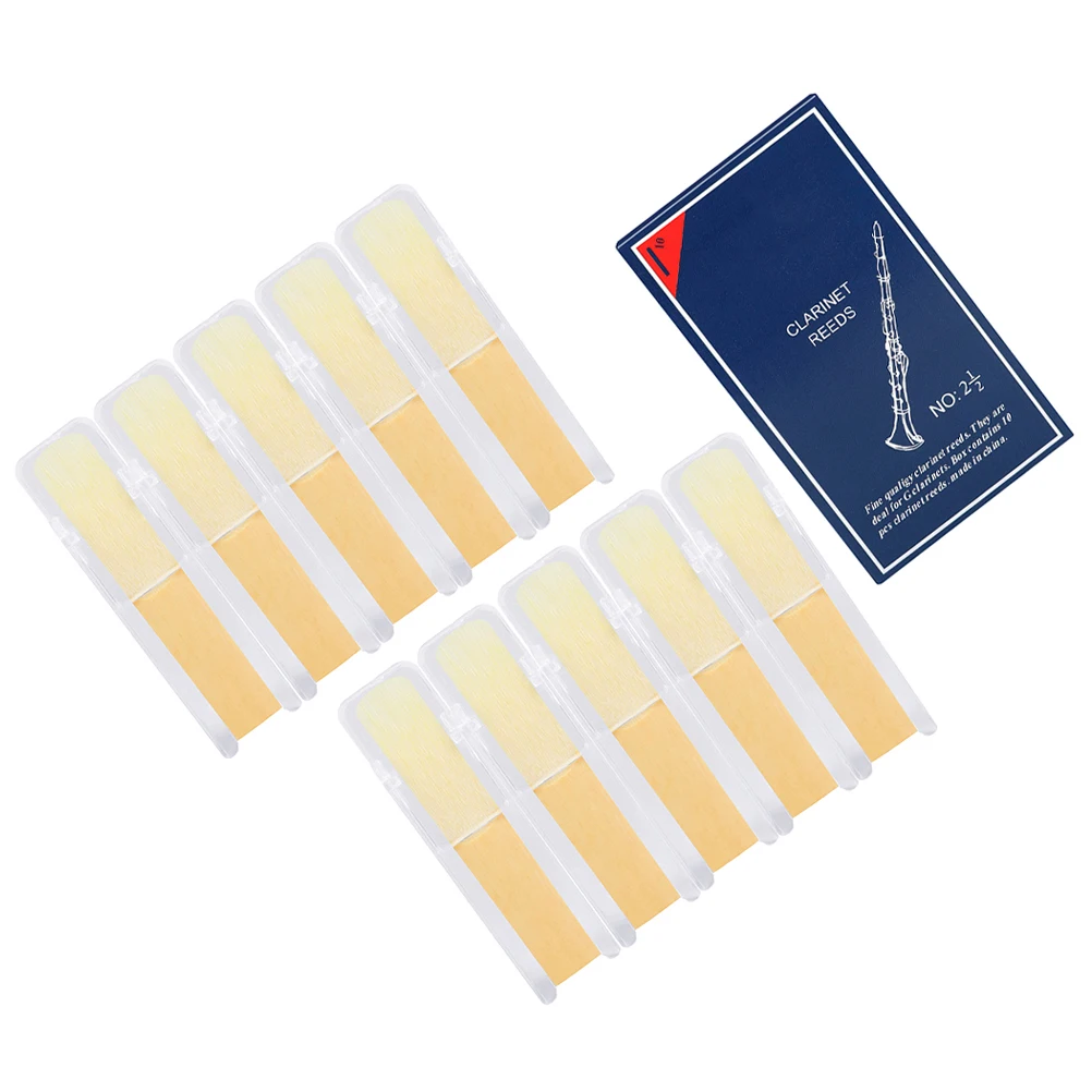 

10 Pcs Clarinet Medium Hardness Reeds Accessory Instrument Independent Clip Accessories for Performance Fine Workmanship