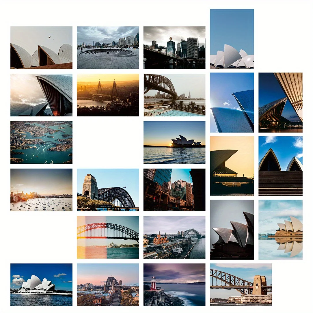 24pcs Sydney iconic Landmark Postcards, Perfect for Wall Decoration or as Travel Souvenirs