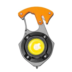 Portable Mini Multi-Function Keychain Light Maintenance Light Outdoor Camping Rechargeable Flashlight Cob Work Light