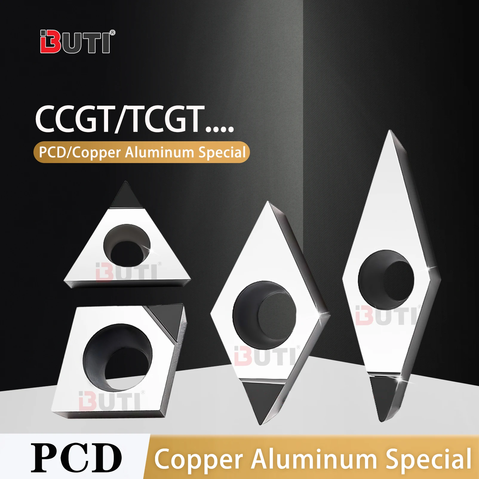 1PCS CCGT/DCGT11T304/SCGT09T304/TCGT09/VBGT110302/VCGT110304 PCD Copper Aluminum Special Turning Blade Inner Holes Series Insert