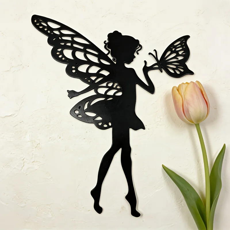 CIFBUY Metal Wall Art Butterfly Iron Decor Black Hollow Cutout Hanging Sign for Home Office Durable Modern Unique Gift Art