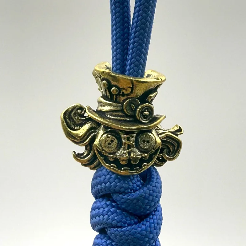 النحاس الوجهين دمية رئيس سكين الخرز EDC DIY Paracord المنسوجة أساور الحبل المعلقات اكسسوارات أداة خارجية الشنق