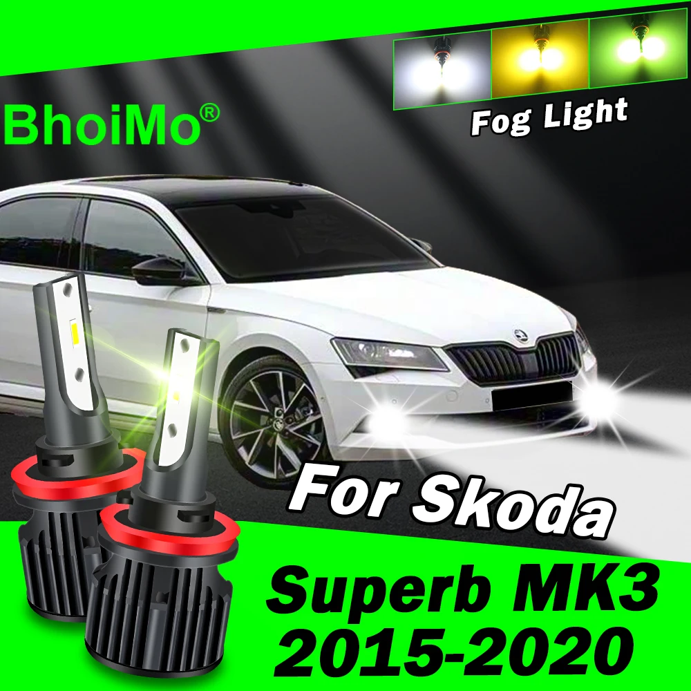

BhoiMo For Skoda Superb MK3 Front Fog Light Lamp 2015 2016 2017 2018 2019 2020 Led Bulbs