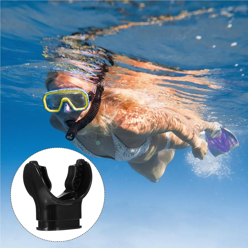 Boquilla de silicona para morder con puntos pequeños, cilindro regulador de buceo y natación, equipo de respiración de diseño ergonómico