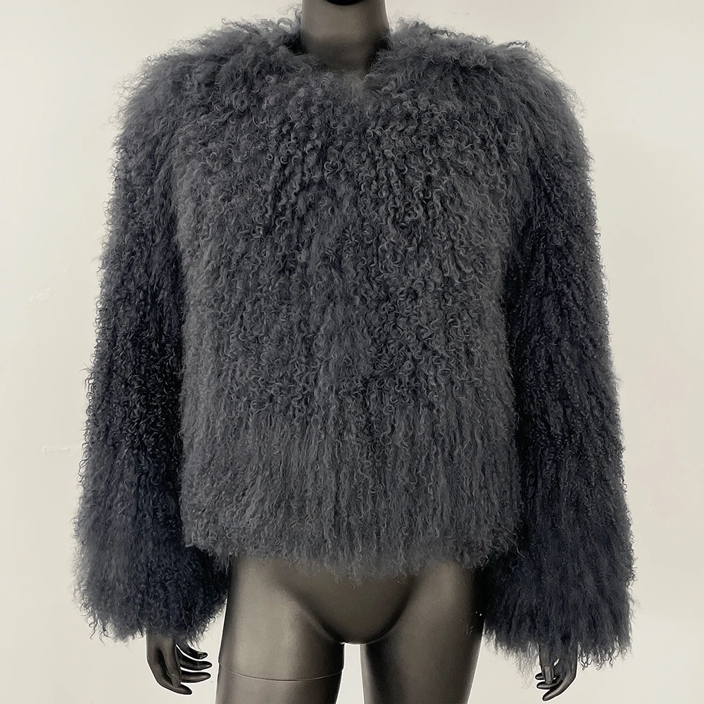 MENINA 2025 ใหม่ฤดูหนาวWarmมองโกเลียแกะขนสัตว์เสื้อแจ็คเก็ตผู้หญิงOuterwear Plusขนาดสีน้ําตาลเข้มแกะผู้หญิงเสื้อขนสัตว์จริง