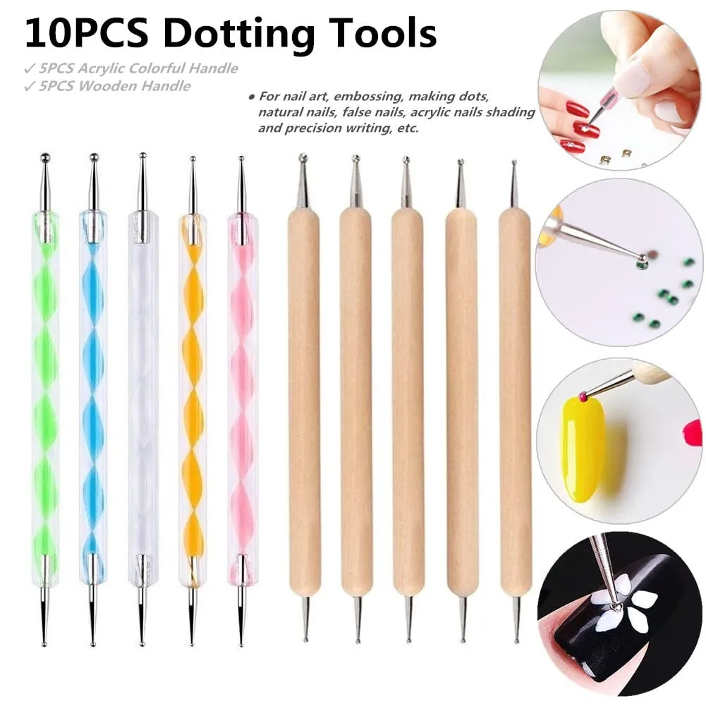 10PCS Dotting Tools Set for Embossing Stylus for Painting Rocks Mandalas, Art Dot Tools Painting Nail Art Manicure kit