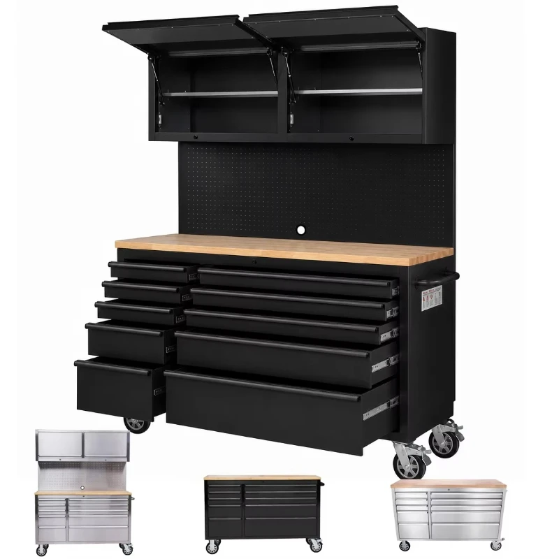 Factory Direct 430 Stainless Steel Tool Cabinet Multi-Functional Tool Chest Antirust Heavy Duty Rolling Tool Storage Cabinet