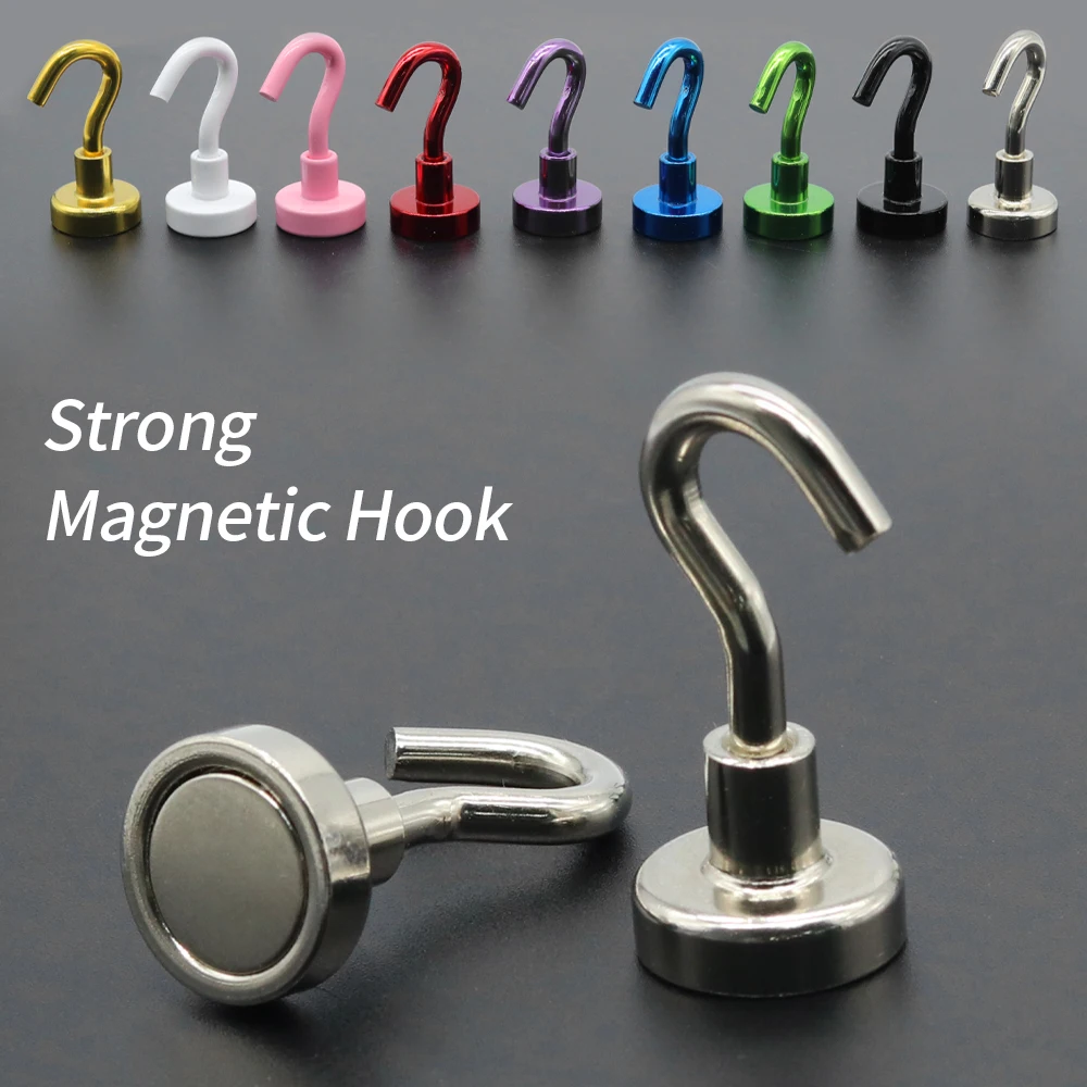 

20PCS Strong Magnetic Hooks Multi-Purpose Storage Hooks Home Kitchen Bar Storage Hooks Bathroom Hangers Key Storage Hooks