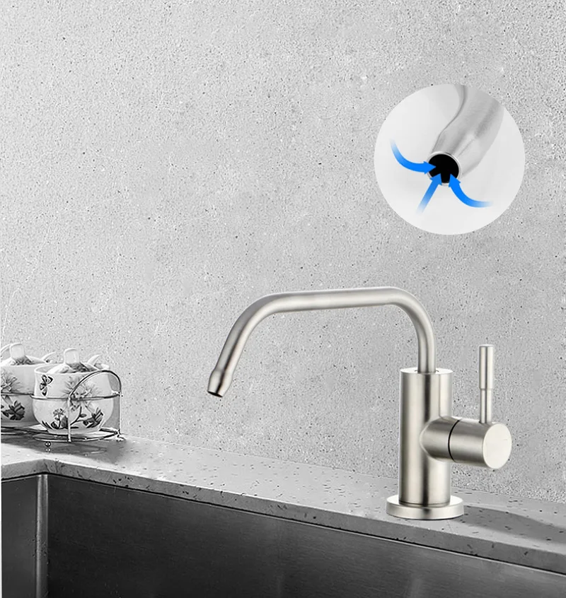 Stainless Steel Kitchen Water Purifier Single Cold Rotatable Direct Drinking Water Tap Reverse Osmosis Water Filter Sink Faucet