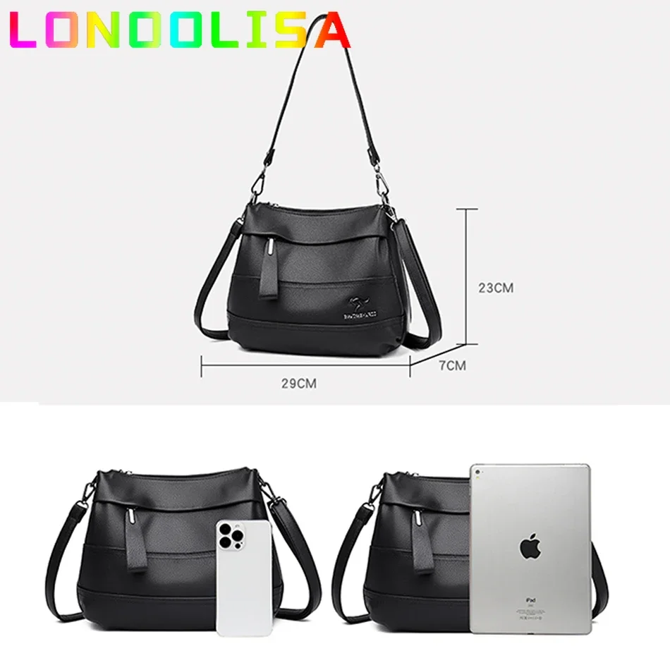 Luxury 3 Layers Designer Handbags Purses PU Leather Handle Women Sac High Quality Ladies Shoulder Crossbody Bag for Female 2024