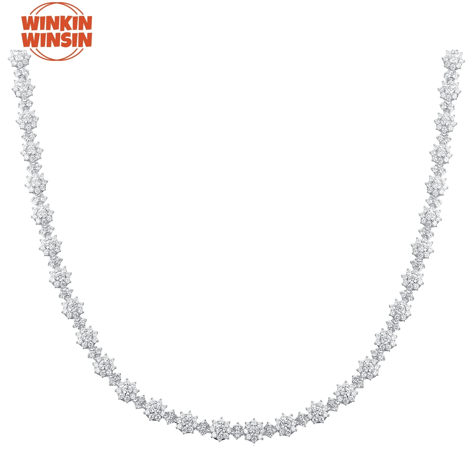 

Winkin Winsin Бренд S Ожерелье из стерлингового серебра 925 пробы Сертификат GRA Муассанит Подвеска с подсолнухом Цветочное ожерелье Ювелирные изделия