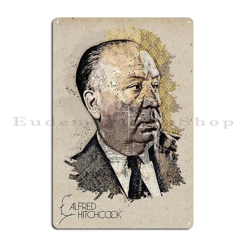 Alfred Hitchcock Portrait Wall Art Metal Signs Create Plaques Designing Printed Wall Cave Tin Sign Poster image 2