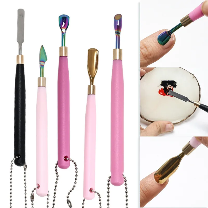 Nail Gel Tools Stainless Steel Pushes Dead Skin Removal UV Gel Nail Polish Cuticle Pusher Surface Sand Horseshoe Scraper Tool