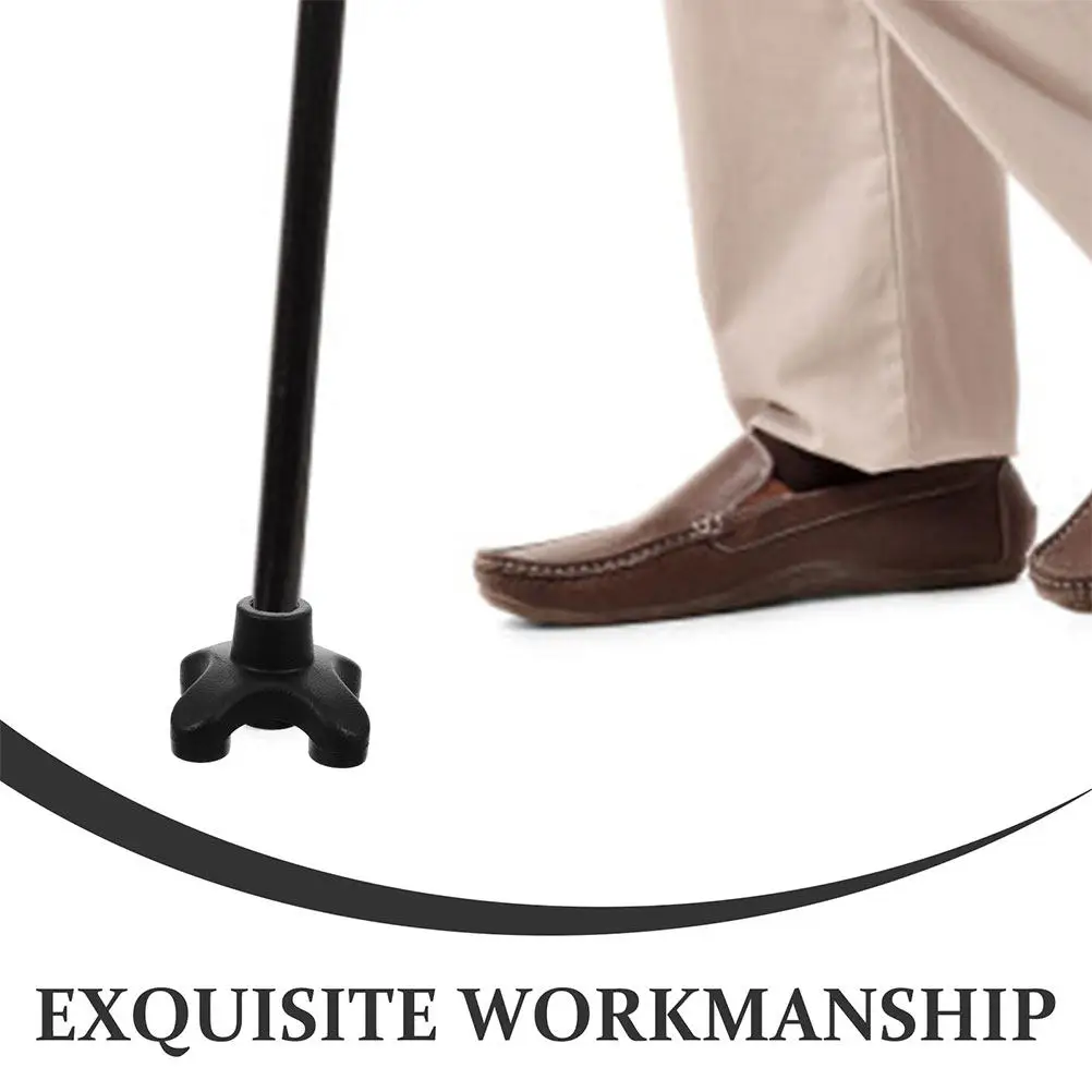 2Pcs Replacement Rubber Quad Cane Tips Nonslip Self Standing 4 Prong Base for Walking Cane Stability Safety Support