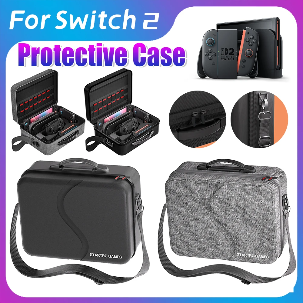 

Чехол для Nintendo Switch2 с ручкой и плечевым ремнем, портативная сумка для хранения, водонепроницаемый и противоударный защитный чехол