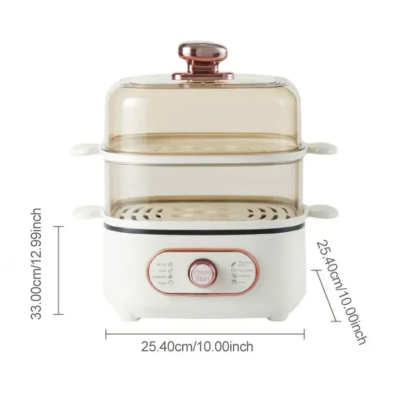 Bolinhos de comida doméstico pan mais quente multicooker 110v/220v vapor elétrico panela cozinhar vapor casa 2 camadas transparente