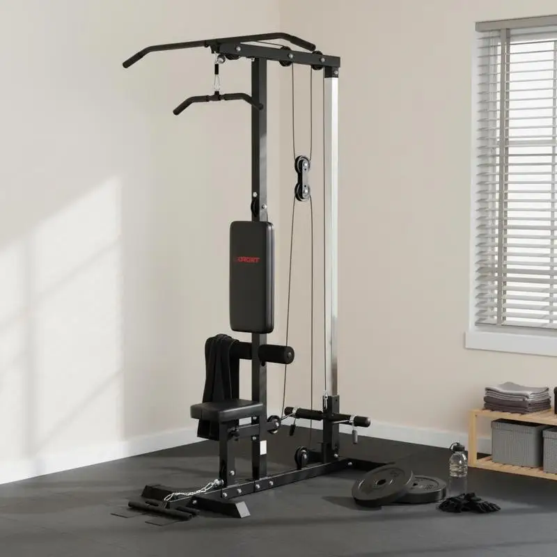 

Pull Up Station, Power Cage with Adjustable Seat, for Home Gym - Black
