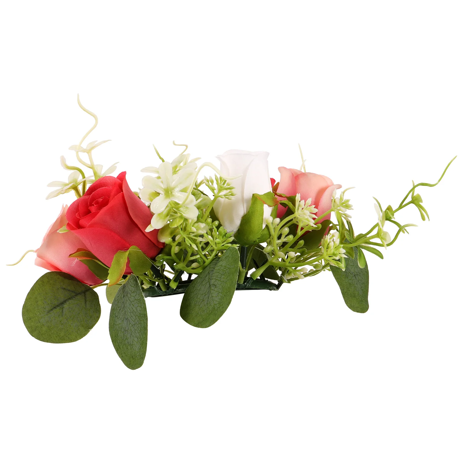 

Artificial Rose Wreath Rings Silk Flower Decor for Pillars Party Wedding Garland Home Decoration Floral Wreath