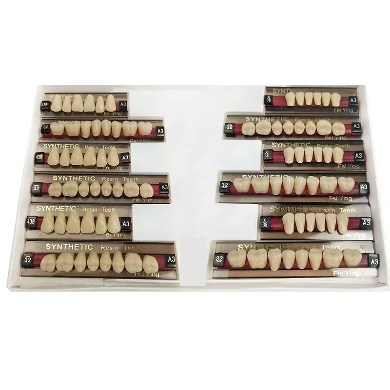 16/12/3 Sets/ Box Dental Resin Teeth Full Mouth /Posterior/Anterior Denture Economical A2 A3 2 Layers Materials Wear-resistant