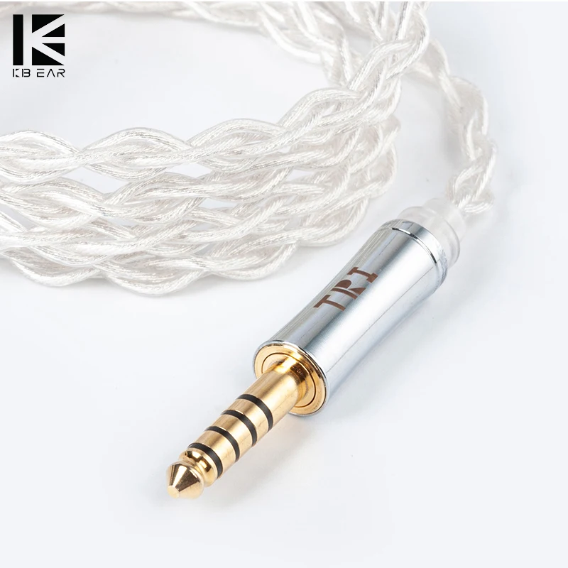 TRI Through 4 Core 5N Single Crystal Copper Silver-plated Earphone Cable 2PIN/MMCX/QDC/TFZ Connector Headphone KS2 KS1 Earbuds