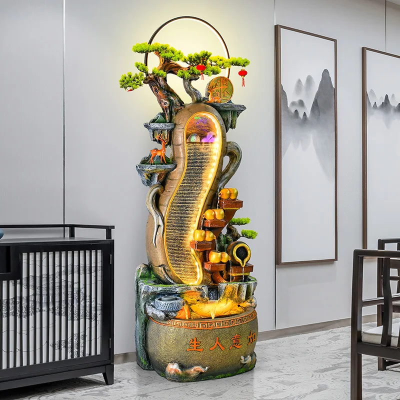 Yjq rockery flowing water fountain lucky ornament living room circulating water landing opening gift office decoration