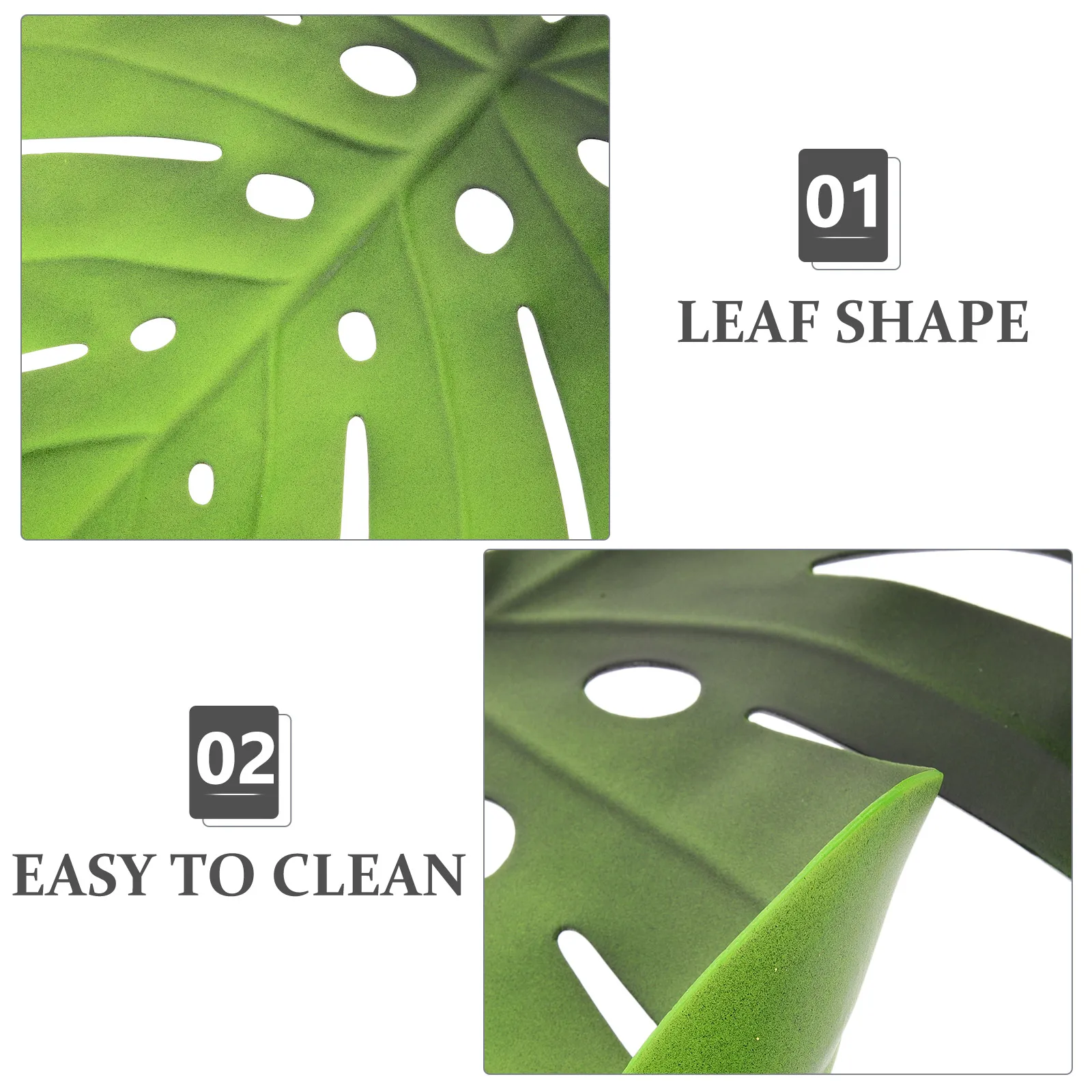 

6pcs Anti-Slip Heat-Insulated Mats Placemats Leaf Design Green Natural Style For Cups Bowls Bottles Kitchen Coasters Party